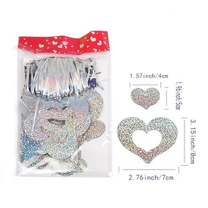 Dekorasi Gantung Hati Berkilauan untuk Hari Valentine 2025, Tirai Foil, Balon, Liontin - Product Image 6
