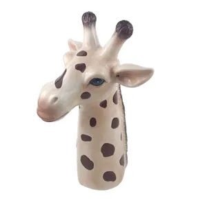 Ceramic Animal Giraffe Shaped Coin Piggy Bank Money Box
