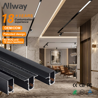 Système d'éclairage sur rail magnétique COB haute luminosité 48V, boîtier en aluminium, CCT réglable, LED anti-éblouissement pour usage commercial et domestique