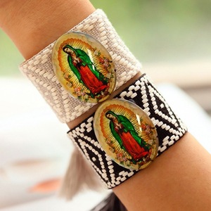 BD-D1176 Pulseras de Joyería para Mujer de Alta Calidad, Religiosas, Cristianas, San Benito, Chapadas en Oro de 18K, con Cinturón de Punto - Product Image 1