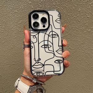 Funda Protectora Simple y Abstracta para Teléfono iPhone 16 Pro Max 13 14 15 11 12 Pro XS MAX XR 7 8 Plus, Transparente, Carcasa Suave para Hombre - Product Image 5