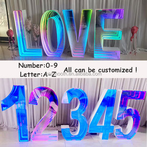 Lettres lumineuses LED RGB personnalisées à changement <span class=keywords><strong>de</strong></span> couleur, lettres <span class=keywords><strong>de</strong></span> marquise, lettres lumineuses pour mariage, grands numéros lumineux - Product Image 5
