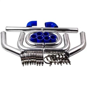 Aluminum Intake Manifold Tubing Set 3 2 2 Inch Silver For Car Upgrade Retrofit With <b>Clamps</b> - Product Image 1