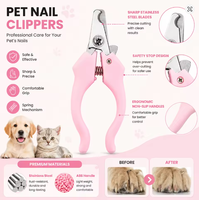 Cortauñas Profesional para Gatos con Cuchillas de Acero Inoxidable, Plegable, con Freno de Seguridad y Mango de Goma Antideslizante para Todas las Estaciones