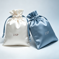Sac en satin à cordon personnalisé réutilisable avec logo, anti-poussière, multi-tailles, pour le voyage, rangement d'objets de petite taille, organisateur