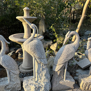 Estilo moderno al aire libre piedra tallada jardín Animal estatua precio barato grúa escultura - Product Image 3