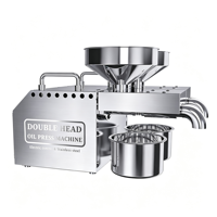 Presse à huile miniature en acier inoxydable de haute qualité 8-10 kg/h pour l'extraction d'huile de sésame, d'arachide et d'olive, idéale pour un usage domestique
