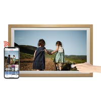 Bingkai Foto Digital Kayu FHD Layar Sentuh WiFi Ekstra Besar, Putar Foto dan Video Otomatis Melalui Aplikasi Frameo Khusus