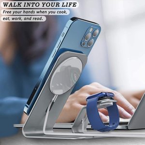 Boneruy-soporte de carga 2 en 1 <span class=keywords><strong>para</strong></span> teléfono móvil, Compatible con <span class=keywords><strong>Apple</strong></span> <span class=keywords><strong>Watch</strong></span> y MagSafe, <span class=keywords><strong>iPhone</strong></span> <span class=keywords><strong>12</strong></span> - Product Image 4