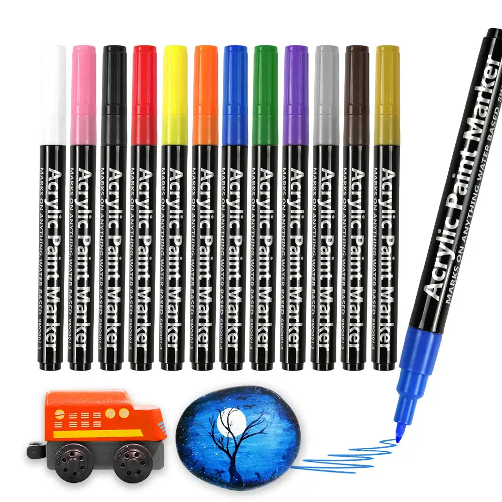 Schoolbenodigdheden 12 Kleuren Schets Markeringen Met Dubbele Kop Venstermarkeringen Magische Kleuren Kunstmarkeerstiften Ingesteld Voor Het Tekenen Van Graffiti-Manga