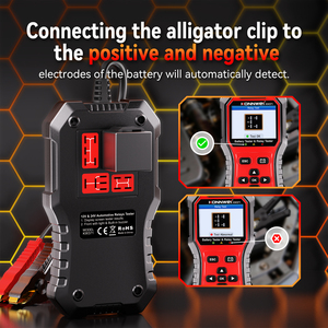 Testeur de batterie et de relais <span class=keywords><strong>2</strong></span>-en-1 KONNWEI KW371 pour batteries au plomb-acide, AGM, GEL, EFB, lithium, relais <span class=keywords><strong>4</strong></span> broches et 5 broches 12V 24V - Product Image 2