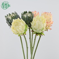 Semprotan Bunga Thistle Nordik Buatan Premium Dengan Tekstur Berduri Realistis untuk Dekorasi Pernikahan, Centerpiece Dalam Ruangan, dan Properti Fotografi