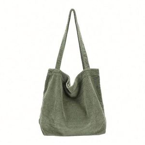 Hot Casual Fashion Shopping Daily Women's <b>Large</b> Capacity Hand Bill Shoulder Green Corduroy Crossbody Bag - Product Image 1