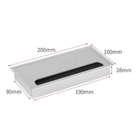 Caja de pasacables decorativa de aleación de aluminio para escritorio de oficina/mueble de TV, cubierta para orificios de cables, caja organizadora de cables