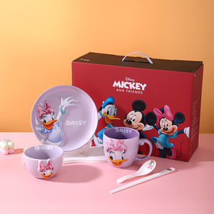 Juego <span class=keywords><strong>de</strong></span> Vajilla Infantil <span class=keywords><strong>de</strong></span> Porcelana con Diseño 3D en Relieve <span class=keywords><strong>de</strong></span> Mickey y Minnie, Caja <span class=keywords><strong>de</strong></span> Regalo <span class=keywords><strong>de</strong></span> 5 Piezas, Tazón, Taza, Plato y <span class=keywords><strong>Cubiertos</strong></span> para Niños - Product Image 6