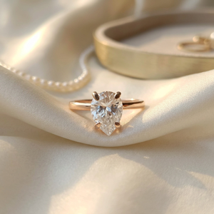 Bague de fiançailles D'VINS JEWELS en diamant de laboratoire taille poire VVS/VS 2 carats, or massif 14 carats, certifiée IGI, cadeau d'anniversaire de mariage - Product Image 1