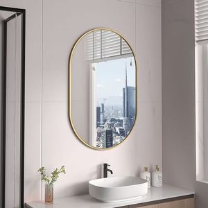 Miroir décoratif géométrique 40x60CM Nouveau 2025 Feuille de <span class=keywords><strong>titane</strong></span> Mur Chambre à coucher Miroir de maquillage Décoration intérieure Cadre moderne Dropshipping - Product Image 2