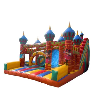 منزلقات كبيرة قابلة للنفخ للأطفال ملعب للأطفال قلعة قابلة للنفخ مطلية في الهواء الطلق للأطفال منزلقات قفزة تجارية منفاخ كومبو منزلي