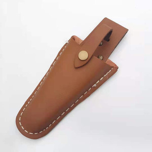Funda de cuero de vaca para tijeras, estuche marrón para herramientas de jardinería con cierre de broche seguro - Product Image 2