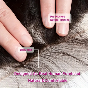 Closure frontale en dentelle à base de soie, cheveux vierges indiens à ondulations souples, avec film suisse et HD transparent invisible - Product Image 5