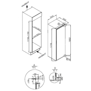 Réfrigérateur encastrable sans givre de 178 cm et 285 L pour la maison - Product Image 3