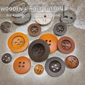 Chất Lượng Cao Bán Buôn Thân Thiện Với Môi Tự Nhiên 4-Lỗ Flatback Vòng In Bằng Gỗ May Nút Swk Thương Hiệu Cho Quần Áo - Product Image 2