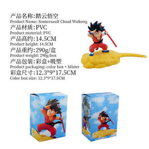 Figurine d'<span class=keywords><strong>action</strong></span> de personnage d'anime avec pose dynamique, base nuage jaune, bâton rouge, modèle de collection en PVC premium pour les fans d'anime - Product Image 3