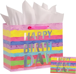 Bolsas de Regalo de Cumpleaños con Asas, 33x26x13cm, Tamaño Grande, Impresión de Feliz Cumpleaños, Bolsas de Regalos para Niños y Adultos, Fiesta de Cumpleaños - Product Image 5