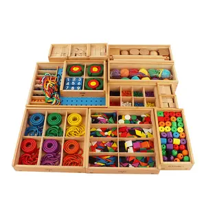 NOO19 Amazon Hot Selling Montessori Materialen Houten Educatief Froebel Gabe Speelgoed