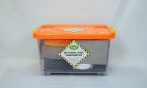 Kit anti-déversement universel industriel SABER 30 litres avec boîte transparente haute capacité, universel pour les entrepôts et les changements de ligne - Product Image 6