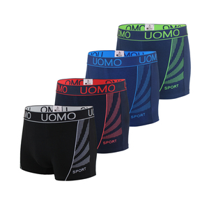 Migliore vendita globale traspirante in maglia di cotone Spandex Design classico stampa Boxer slip da uomo pantaloncini di biancheria intima per l'esportazione - Product Image 1