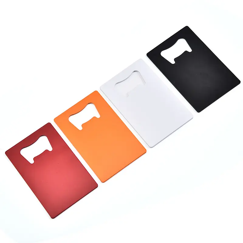 Roestvrijstalen Eenvoudige Platte Flesopener Zakelijke Creditcard Bierdeksels Openers Op Maat Logo Bierdeksels Openers