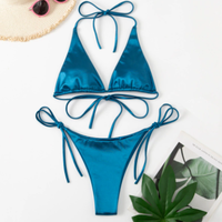 Dropshipping Bikini pantai Eropa seksi setelan Bikini modis dua potong baju renang dalam stok