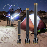 Lampe torche LED rechargeable de grande taille 4SC, robuste, pour usage extérieur, lampe torche puissante de grande taille pour utilisation en extérieur