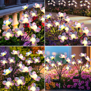 Lampes solaires LED colorées en forme de fleur, lumières de lucioles, décoration de <span class=keywords><strong>jardin</strong></span> extérieure, lampe de paysage, effet de <span class=keywords><strong>vent</strong></span> soufflant, 6 LED, lumière solaire de <span class=keywords><strong>jardin</strong></span> - Product Image 6