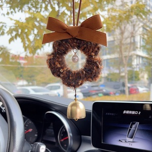 Handmade Luxury Plush Glossy <b>Car</b> Rearview Mirror Interior Hanging <b>Ornament</b> 25mm*25mm Christmas Melard Color Series - Product Image 3