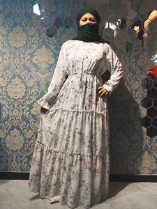 Nouvelle robe islamique pour femme Abaya luxe tissu mousseline dernières robes musulmanes - Product Image 2