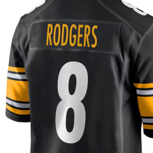 Camiseta de fútbol americano bordada en negro/dorado de Aaron Rodgers de la mejor calidad listo para enviar - Product Image 2