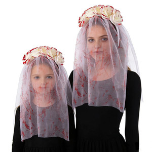 Novedoso Accesorio <span class=keywords><strong>de</strong></span> Disfraz <span class=keywords><strong>de</strong></span> <span class=keywords><strong>Novia</strong></span> Zombi para Fiesta <span class=keywords><strong>de</strong></span> Cosplay: Corona <span class=keywords><strong>de</strong></span> Rosas con Manchas <span class=keywords><strong>de</strong></span> Sangre Blanca y Velo <span class=keywords><strong>de</strong></span> <span class=keywords><strong>Novia</strong></span> Fantasma para Halloween - Product Image 3