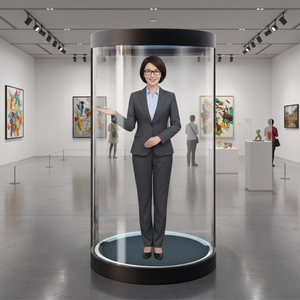 شاشة عرض هولوغرافية ثلاثية الأبعاد تفاعلية بالذكاء الاصطناعي بزاوية رؤية 178 درجة، شاشة هولوبوكس مكتبية، أنبوب عرض هولوغرام 21.5 بوصة للاستخدام الداخلي، مناسبة للتعليم، إصدار 1. - Product Image 2