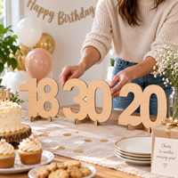 Livre d'or en bois avec support pour anniversaire, numéros d'âge, mires de développement, signature, décoration de table de fête, souvenir d'anniversaire, accessoire photo