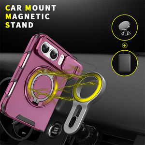 เคสโทรศัพท์แบบมีขาตั้งแม่เหล็กหมุนได้ 360 องศา สำหรับ iPhone DUO พร้อมฝาปิดกล้องแบบเลื่อน ป้องกันการกระแทก ขายส่ง - Product Image 5