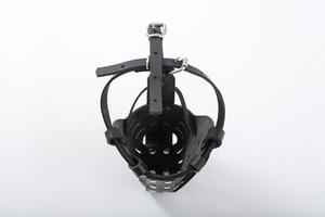 중형 ~ 대형 개를위한 조정 가능한 정품 가죽 개 총구 솔리드 패턴 물린 방지 호출 방지 무차별 수피 마스크 - Product Image 5