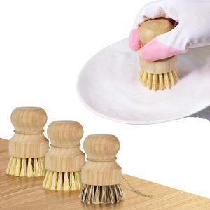 Natural Eco-Friendly Bamboo Handle Kitchen Cleaning Scourer <b>Brush</b> with Degradable Sisal for Dish Pot Bottles <b>Scrubbing</b> - Product Image 4