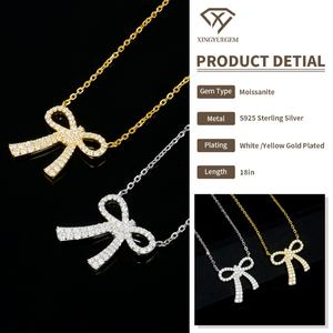 Custom Good Quality 925 Sterling Silver Trendy Third Party Certified Pendant <b>Necklace</b> with Round Brilliant Cut <b>Moissanite</b> - Product Image 6