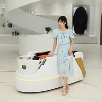 Lit de lavage électrique professionnel avec massage, chauffage, lumière LED et chauffe-eau pour salon de coiffure, spa et soins capillaires – Vente en gros