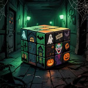 Cubo Mágico Personalizado con Temática de Halloween 3x3, Diseño de Fantasma, Murciélago, Calabaza y Payaso, Juguete de Rompecabezas Personalizado para Niños y Adultos - Product Image 1