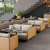 Mobilier de restaurant Booth Seating Sofa Cafe Table et chaises Set Table en bois moderne en bois massif Abri en bois Dining Booth