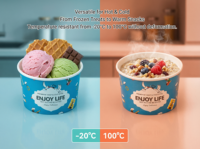 Bols et gobelets en papier jetables à paroi simple, étanches, de 4 oz, pour l'emballage de yaourts glacés, crèmes glacées et gelatos – Approvisionnement direct usine