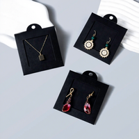 Boîtes cadeaux carrées noires de qualité supérieure prêtes à l'emploi avec fenêtre, pour colliers, avec carte de présentation suspendue, sans fermeture, origine CN, pour bijoux